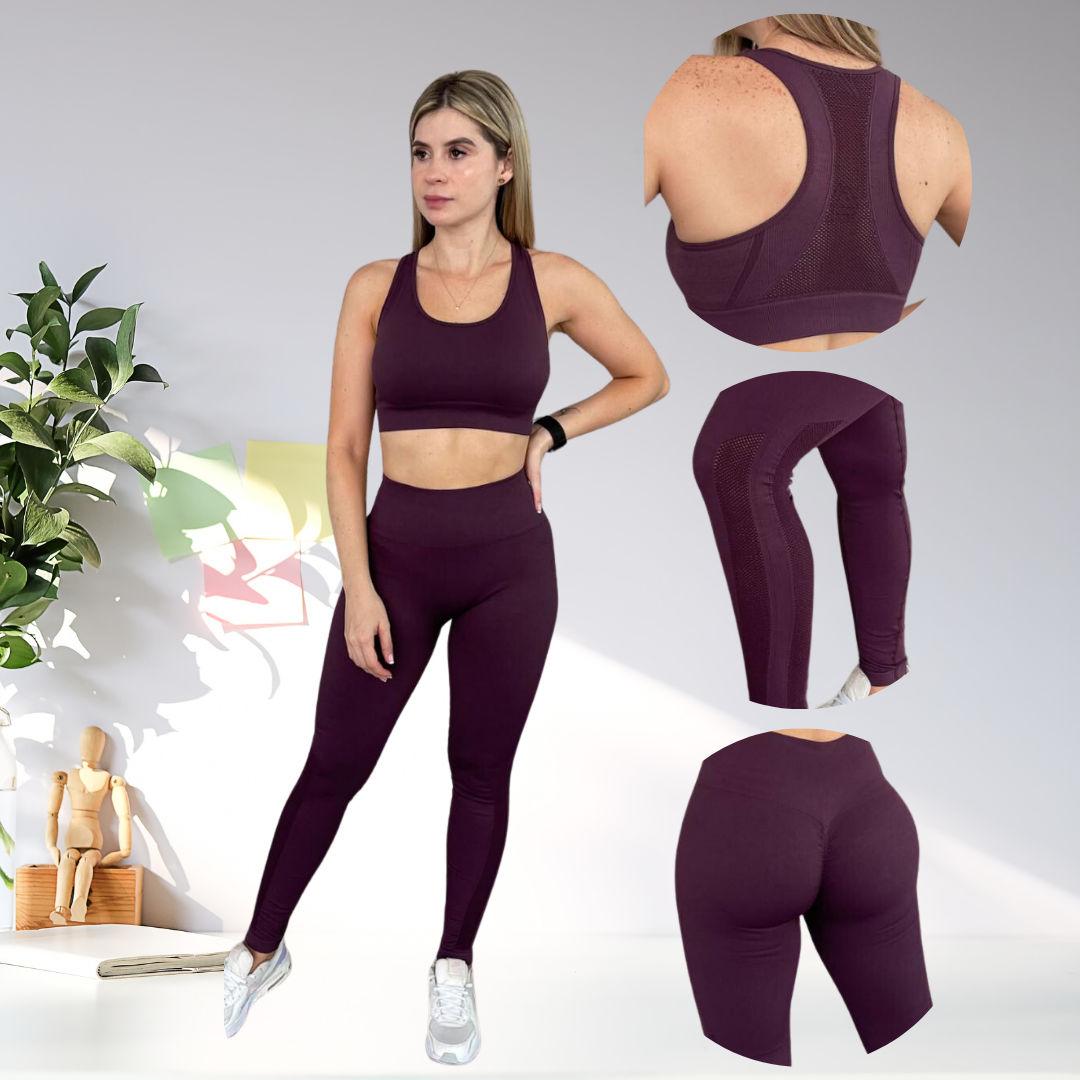 SET LEGGINGS Y TOP SEAMLESS - 4010